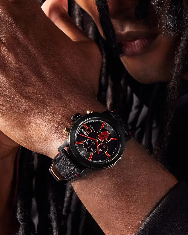 Darth Maul Black Dial Leather and Nylon Strap CA0766-02W | CITIZEN Darth Maul Black Dial Leather and Nylon Strap CA0766-02W | CITIZEN